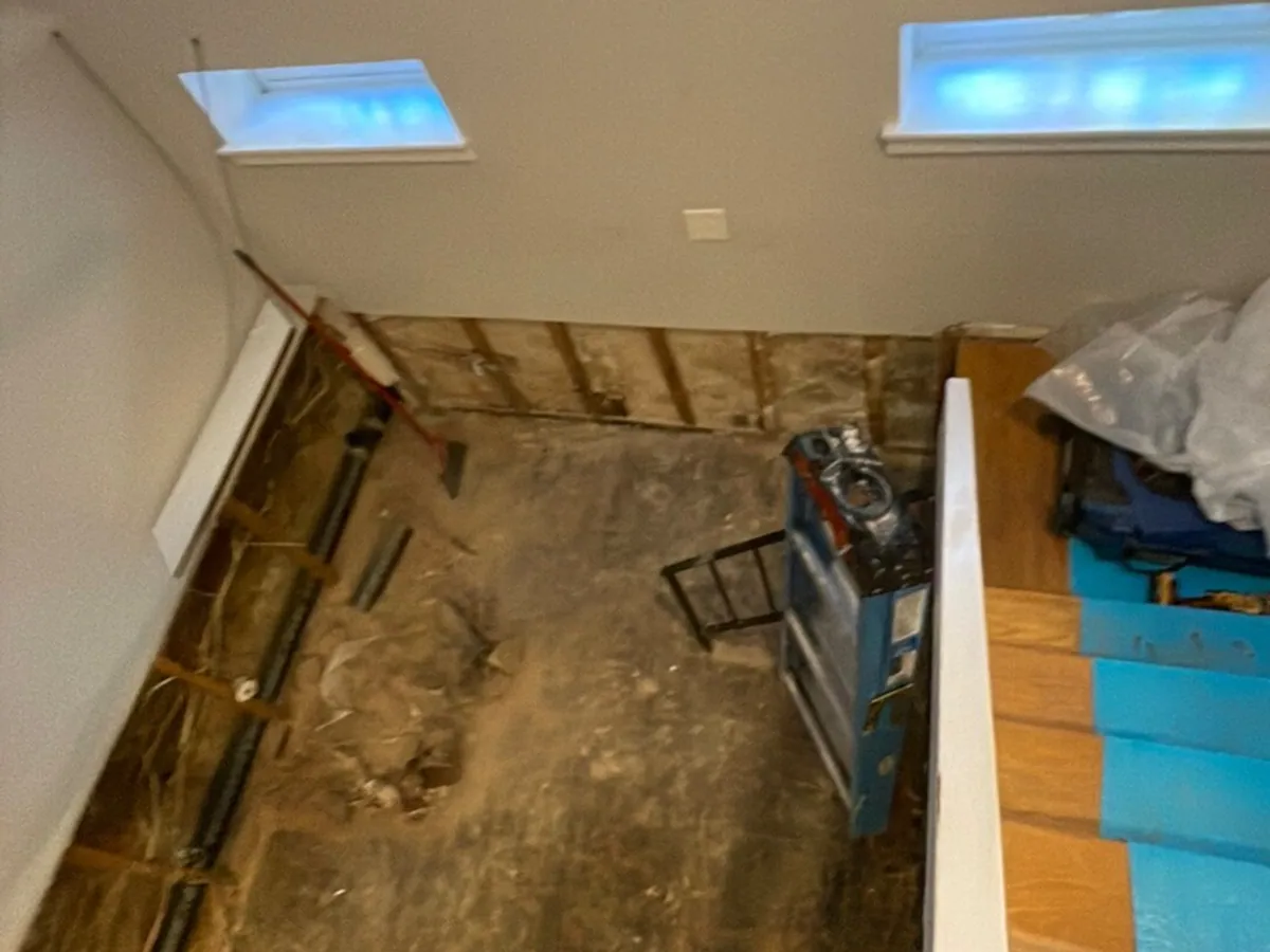Before: basement flood recovery and restoration in a Philadelphia-area home